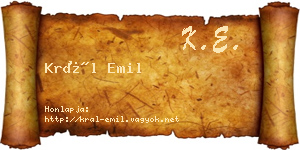 Král Emil névjegykártya