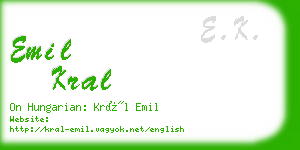 emil kral business card